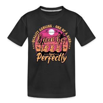 December 1993 birthday 1993 December 1993 - Kids' Premium Organic T-Shirt - black - Front