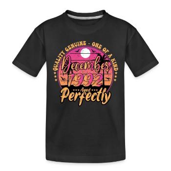 Dezember 1992 Jubiläum 1992 Dezember 1992 - Kinder Premium Bio T-Shirt - Schwarz - Vorne