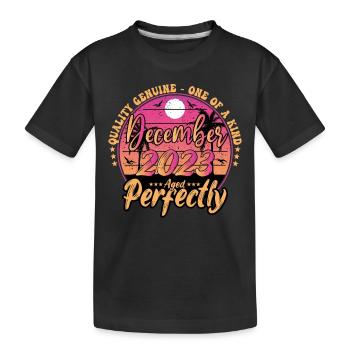 December 2023 birthday 2023 December 2023 - Kids' Premium Organic T-Shirt - black - Front
