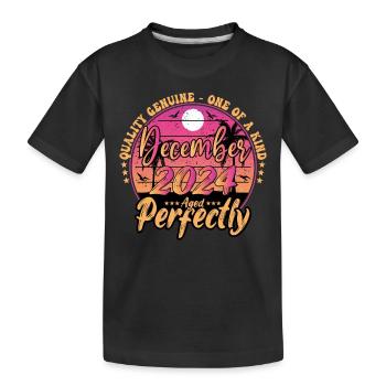 December 2024 Birthday 2024 December 2024 - Kids' Premium Organic T-Shirt - black - Front