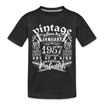 Januar 1957 Geburtstag Januar 1957 Januar - Kinder Premium Bio T-Shirt - Schwarz - Vorne