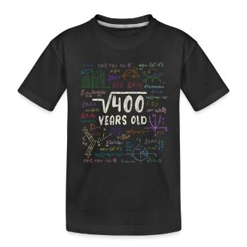 Wurzel aus 400 = 20. Geburtstag - Geschenk - Kinder Premium Bio T-Shirt - Schwarz - Vorne