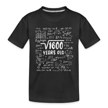 Wurzel aus 1600 = 40. Geburtstag - Geschenk - Kinder Premium Bio T-Shirt - Schwarz - Vorne