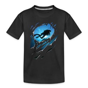 Ripped Diving Gift Cracks - Kids' Premium Organic T-Shirt - black - Front