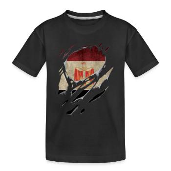Ripped Egypt Flag Gift Cracks - Kids' Premium Organic T-Shirt - black - Front