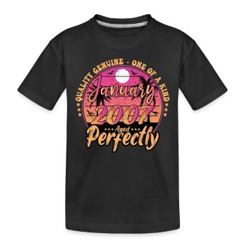January 2007 Anniversary 2007 January 2007 - Kids' Premium Organic T-Shirt - black - Front