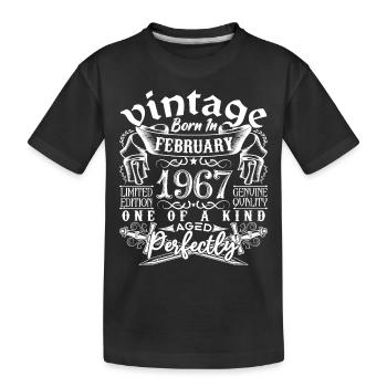 Februar 1967 Geburtstag Februar 1967 Februar - Kinder Premium Bio T-Shirt - Schwarz - Vorne