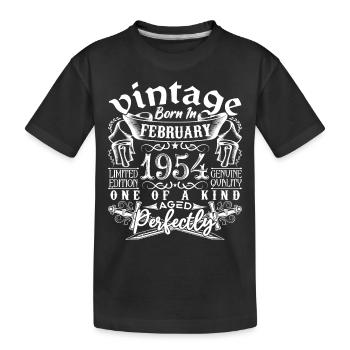 February 1954 Birthday February 1954 February - Kids' Premium Organic T-Shirt - black - Front