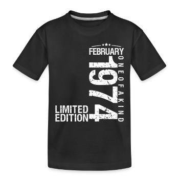 Februar 1974 Februar Jahrestag Februar 1974 - Kinder Premium Bio T-Shirt - Schwarz - Vorne