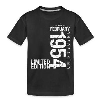 Februar 1954 Februar Jahrestag Februar 1954 - Kinder Premium Bio T-Shirt - Schwarz - Vorne