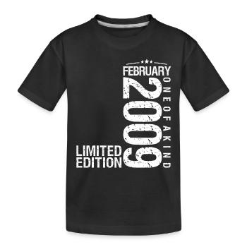 Februar 2009 Februar Jubiläum Februar 2009 - Kinder Premium Bio T-Shirt - Schwarz - Vorne