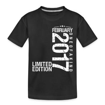 Februar 2017 Februar Jubiläum Februar 2017 - Kinder Premium Bio T-Shirt - Schwarz - Vorne