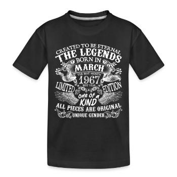 März 1967 Geburtstag 1967 März Bestes neues Jahr - Kinder Premium Bio T-Shirt - Schwarz - Vorne