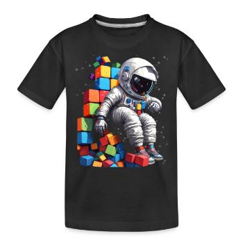 Espace Astronaute Vintage Enfant Garçon Fille - T-shirt bio Premium Enfant - noir - Devant