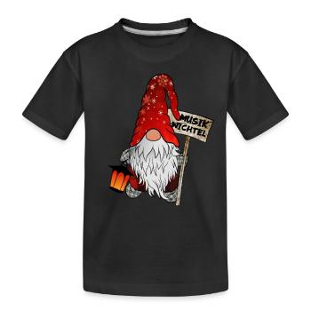 Musik Wichtel – Weihnachtsgnom - Kinder Premium Bio T-Shirt - Schwarz - Vorne