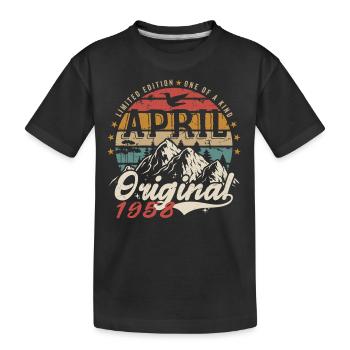 April 1958 | Geburtstag April 1958 - Kinder Premium Bio T-Shirt - Schwarz - Vorne