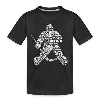 Hockey Goalie Typography Hockey Player - Kids' Premium Organic T-Shirt - black - Front