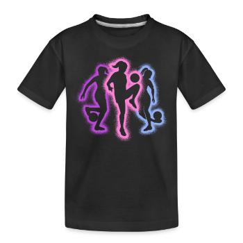 Soccer Female Soccer Silhouettes Women's Soccer - Kids' Premium Organic T-Shirt - black - Front
