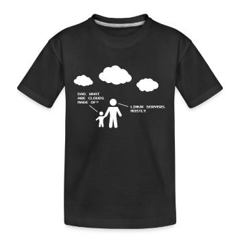 What are Clouds made of? - Linux servers - Kinder Premium Bio T-Shirt - Schwarz - Vorne
