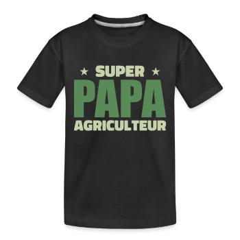 super papa agriculteur - T-shirt bio Premium Enfant - noir - Devant