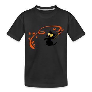 Kitten painter Georgia - Kids' Premium Organic T-Shirt - black - Front