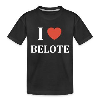 i love belote - T-shirt bio Premium Enfant - noir - Devant