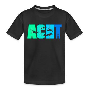 8. Geburtstag Junge 8 Jahre Flugzeug Flugzeuge - Kinder Premium Bio T-Shirt - Schwarz - Vorne