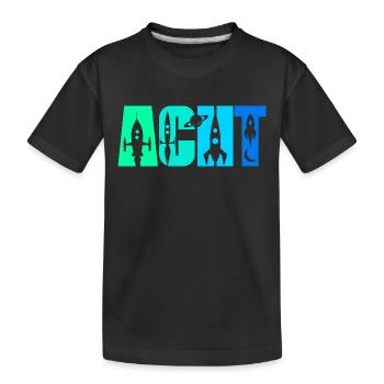 8ème anniversaire garçon 8 ans vaisseau-fusée - T-shirt bio Premium Enfant - noir - Devant