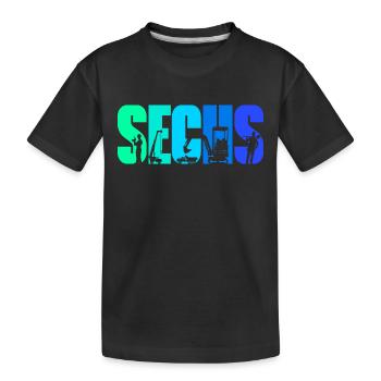 6. Geburtstag Junge 6 Jahre alt Bagger Baustelle - Kinder Premium Bio T-Shirt - Schwarz - Vorne