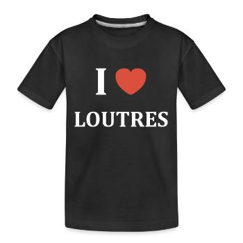 i love loutres - T-shirt bio Premium Enfant - noir - Devant