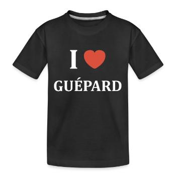 i love Guépard - T-shirt bio Premium Enfant - noir - Devant