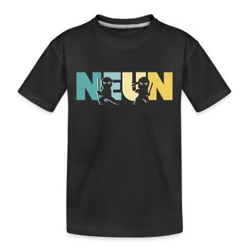 9. Geburtstag Junge 9 Jahre Kinder Ninja - Kinder Premium Bio T-Shirt - Schwarz - Vorne