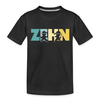 10. Geburtstag Junge 10 Jahre Kinder Ninja - Kinder Premium Bio T-Shirt - Schwarz - Vorne