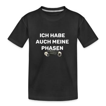 Ich habe auch meine Phasen (XLR-Kabel) - Kinder Premium Bio T-Shirt - Schwarz - Vorne