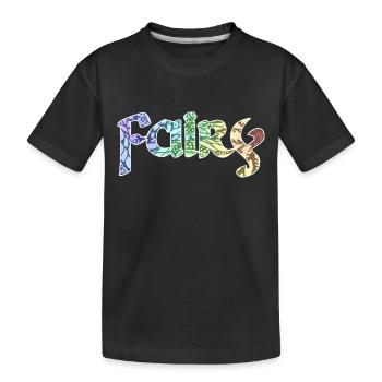 Fairy romantic writing - Kids' Premium Organic T-Shirt - black - Front