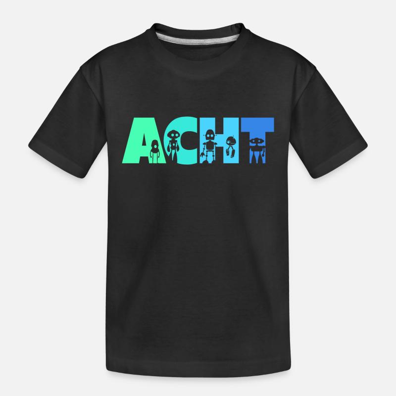 8. Geburtstag Robotik Technik 8 Jahre Roboter - Kinder Premium Bio T-Shirt - Schwarz