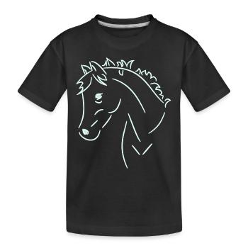 Pferdekopf - Kinder Premium Bio T-Shirt - Schwarz - Vorne
