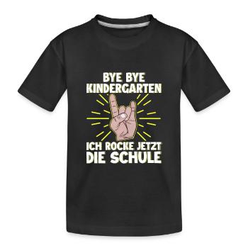 Schulanfang - Kinder Premium Bio T-Shirt - Schwarz - Vorne