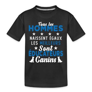 Homme Educateur Canin Chien Chiot Cadeau - T-shirt bio Premium Enfant - noir - Devant