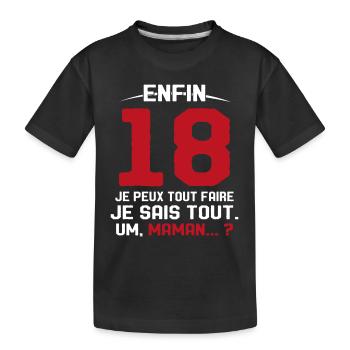 Enfin 18 Ans Cadeau Humor Fille 18 Anniversaire - T-shirt bio Premium Enfant - noir - Devant