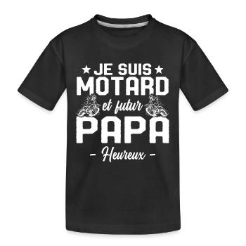 Je suis Motard et Futur Papa Cadeau - T-shirt bio Premium Enfant - noir - Devant