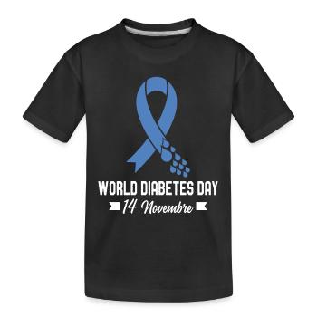 Journée mondiale du diabète de sensibilisation - T-shirt bio Premium Enfant - noir - Devant