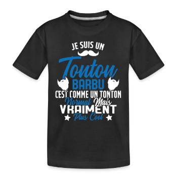 Tonton Barbu Humour Cadeau Onlce - T-shirt bio Premium Enfant - noir - Devant