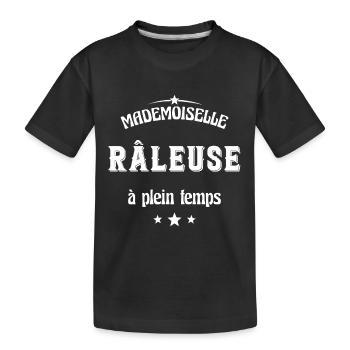 Mademoiselle Râleuse à plein temps - T-shirt bio Premium Enfant - noir - Devant