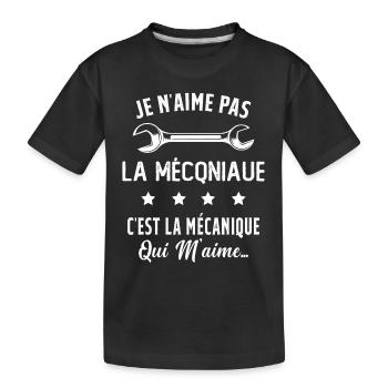 C'est la Mécanique Qui M'aime Cadeau Humour - T-shirt bio Premium Enfant - noir - Devant