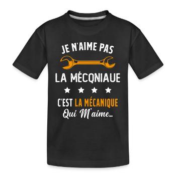 C'est la Mécanique Qui M'aime Cadeau Humour - T-shirt bio Premium Enfant - noir - Devant