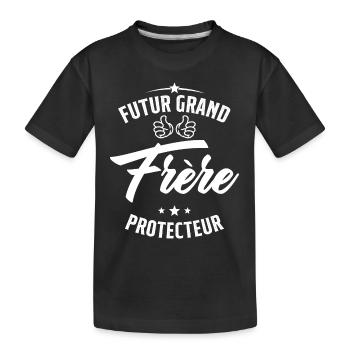 Futur Grand frère Protecteur Cadeau Humour - T-shirt bio Premium Enfant - noir - Devant