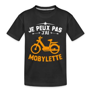 Je Peux Pas J'ai Mobylette Cadeau - T-shirt bio Premium Enfant - noir - Devant