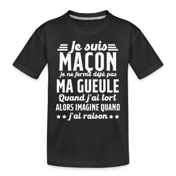 Maçon humour je ne ferme pas ma gueule maçonnerie - T-shirt bio Premium Enfant - noir - Devant