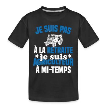 Idée cadeau pour un agriculteur retraité - T-shirt bio Premium Enfant - noir - Devant